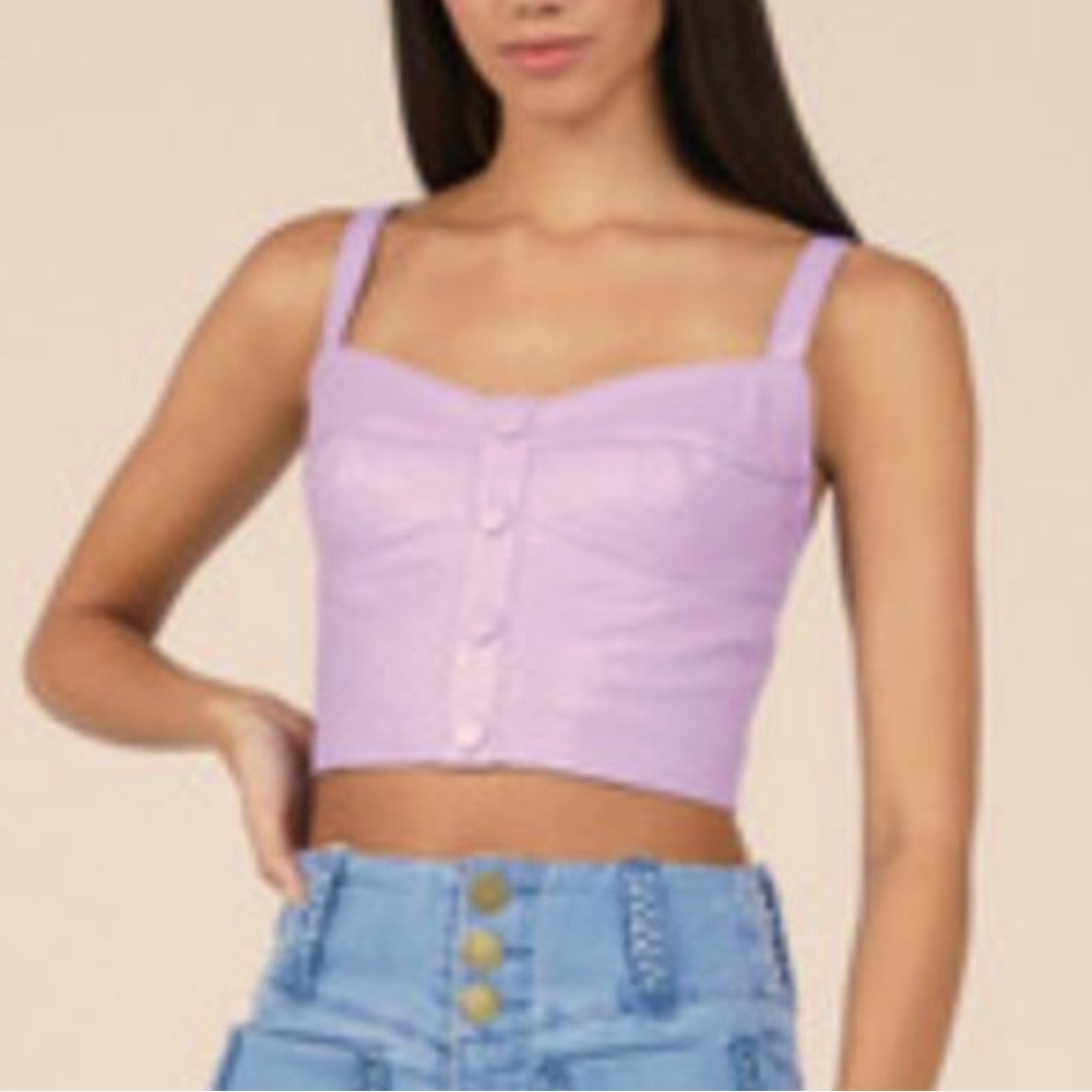 100% leather Andrea Bogosian cropped top